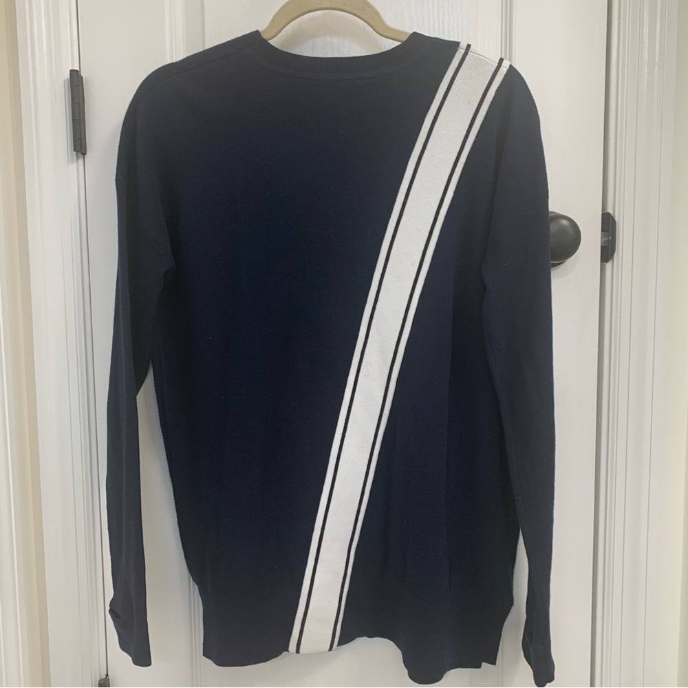 ATHLETA Navy with White Diagonal Stripe Sweater - Picture 3 of 8